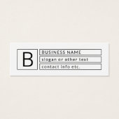 Stijlvol monogram en bedrijfsnaam (of andere tekst mini visitekaartjes (Voorkant)