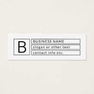 Stijlvol monogram en bedrijfsnaam (of andere tekst mini visitekaartjes