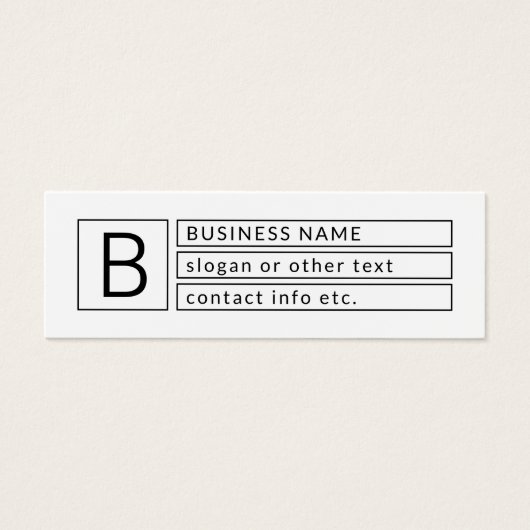 Stijlvol monogram en bedrijfsnaam (of andere tekst mini visitekaartjes (Voorkant)