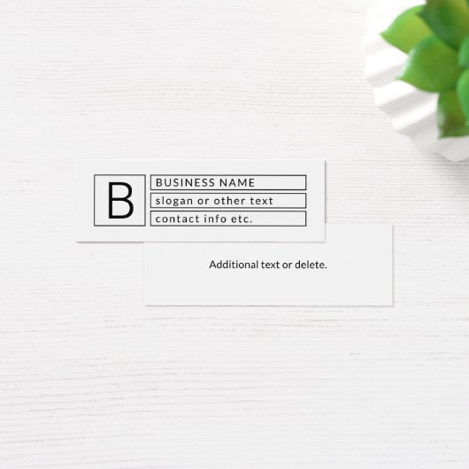 Stijlvol monogram en bedrijfsnaam (of andere tekst mini visitekaartjes (Bureau)