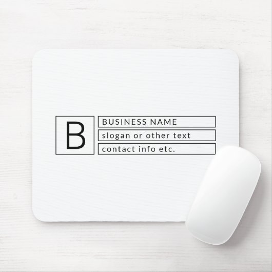 Stijlvol monogram en bedrijfsnaam (of andere tekst muismat (Met muis)