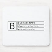 Stijlvol monogram en bedrijfsnaam (of andere tekst muismat (Voorkant)