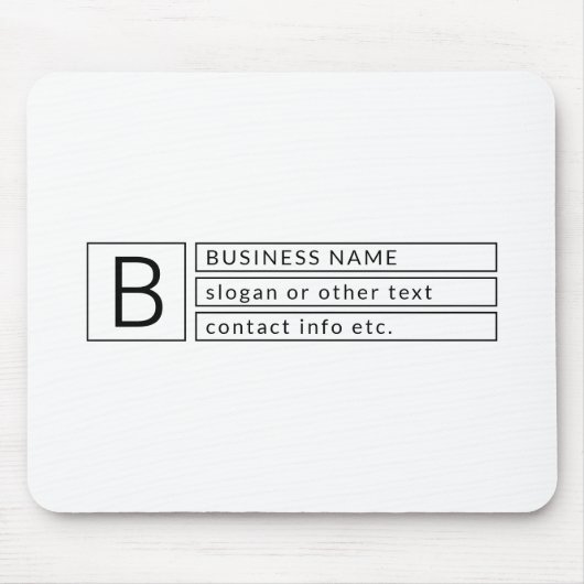 Stijlvol monogram en bedrijfsnaam (of andere tekst muismat (Voorkant)