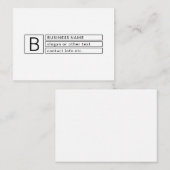 Stijlvol monogram en bedrijfsnaam (of andere tekst notitiekaartje (Voorkant / Achterkant)