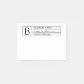Stijlvol monogram en bedrijfsnaam (of andere tekst post-it® notes (Voorkant)