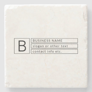 Stijlvol monogram en bedrijfsnaam (of andere tekst stenen onderzetter