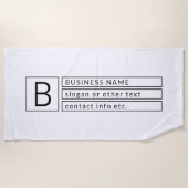 Stijlvol monogram en bedrijfsnaam (of andere tekst strandlaken (Voorkant)