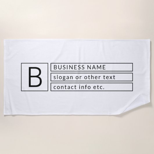 Stijlvol monogram en bedrijfsnaam (of andere tekst strandlaken (Voorkant)