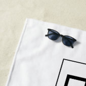 Stijlvol monogram en bedrijfsnaam (of andere tekst strandlaken (In situ)