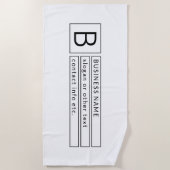 Stijlvol monogram en bedrijfsnaam (of andere tekst strandlaken (Voorkant)