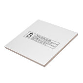 Stijlvol monogram en bedrijfsnaam (of andere tekst tegeltje (Zijkant)