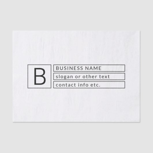 Stijlvol monogram en bedrijfsnaam (of andere tekst tissuepapier (Voorkant)