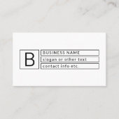 Stijlvol monogram en bedrijfsnaam (of andere tekst visitekaartje (Voorkant)