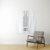 Stijlvol monogram en bedrijfsnaam (of andere tekst wandkleed (In situ)