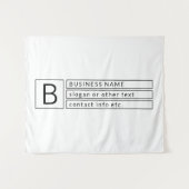 Stijlvol monogram en bedrijfsnaam (of andere tekst wandkleed (Voorkant (horizontaal))