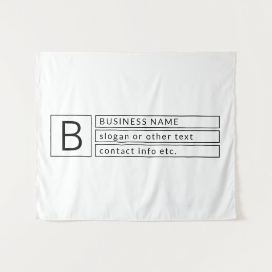 Stijlvol monogram en bedrijfsnaam (of andere tekst wandkleed (Voorkant (horizontaal))