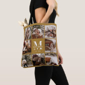 Stijlvol monogram en fotocollage gepersonaliseerd tote bag (Dichtbij)