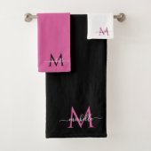 Stijlvol monogram en naam bad handdoek (Insitu)