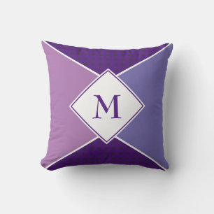 Stijlvol MONOGRAM Geometrisch Paars Mauve Lila Kussen