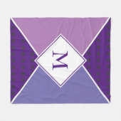 Stijlvol MONOGRAM geometrisch | Paarse Mauve Lila Fleece Deken (Voorkant (Horizontaal))