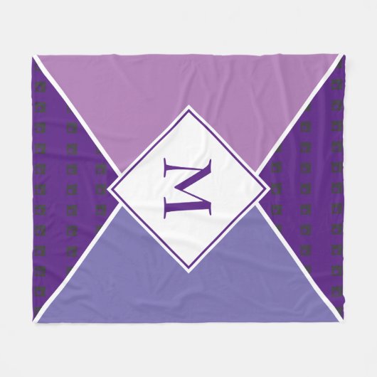 Stijlvol MONOGRAM geometrisch | Paarse Mauve Lila Fleece Deken (Voorkant (Horizontaal))