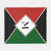 Stijlvol MONOGRAM Geometrisch | Pan-Afrikaanse Kle Fleece Deken (Voorkant (Horizontaal))
