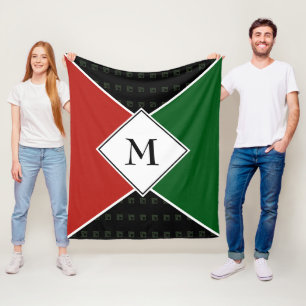Stijlvol MONOGRAM geometrisch   PanAfrikaanse kleu Fleece Deken