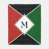 Stijlvol MONOGRAM geometrisch | PanAfrikaanse kleu Fleece Deken (Voorkant)