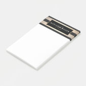 Stijlvol Monogram Gestreept Zwart en Goud Post-it® Notes (Schuin)