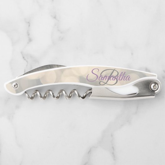 Stijlvol monogram Glitter Waiter's Corkschroef Kurkentrekker (Achterkant)