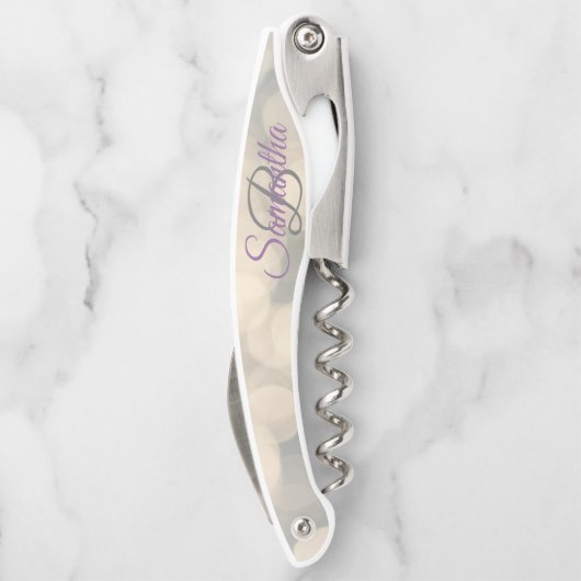 Stijlvol monogram Glitter Waiter's Corkschroef Kurkentrekker (Achterkant)