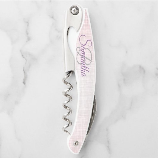 Stijlvol monogram Glitter Waiter's Corkschroef Kurkentrekker (Voorkant)