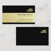 Stijlvol Monogram Gold look Design Plain Luxe Visitekaartje (Voorkant / Achterkant)