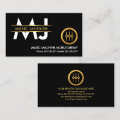 Stijlvol monogram Gold Placard Border Dejay DJ Visitekaartje (Voorkant / Achterkant)