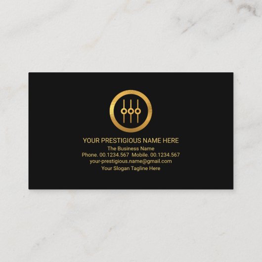 Stijlvol monogram Gold Placard Border Dejay DJ Visitekaartje (Achterkant)