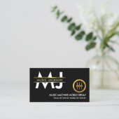 Stijlvol monogram Gold Placard Border Dejay DJ Visitekaartje (Staand voorkant)