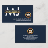 Stijlvol monogram Gold Placard Border Plumbing Visitekaartje (Voorkant / Achterkant)
