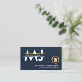 Stijlvol monogram Gold Placard Border Plumbing Visitekaartje (Staand voorkant)