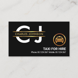 Stijlvol Monogram Gold Placard Border Taxi Driver Visitekaartje
