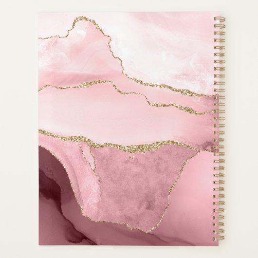 stijlvol monogram goud en blush agate planner (Achterkant)