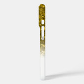 Stijlvol monogram goud glitter naam wit Case-Mate iPhone case (Achterkant / Links)