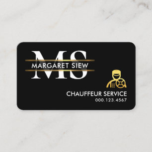 Stijlvol Monogram Gouden Plaque Chauffeur Visitekaartje