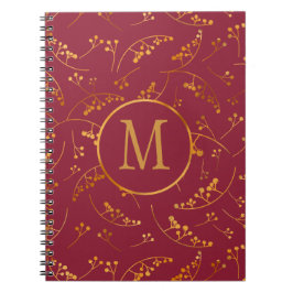 Stijlvol monogram goudkleurig donkerbruin patroon notitieboek