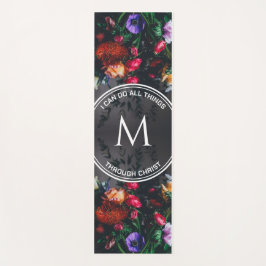 Stijlvol Monogram GRAY Floral Bouquet Yogamat