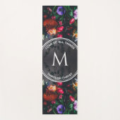 Stijlvol Monogram GRIJS Bloemenboeket Yogamat (Voorkant)