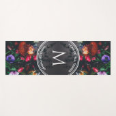 Stijlvol Monogram GRIJS Bloemenboeket Yogamat (Voorkant (horizontaal))