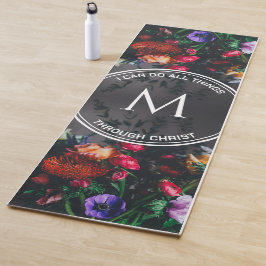 Stijlvol Monogram GRIJS Bloemenboeket Yogamat
