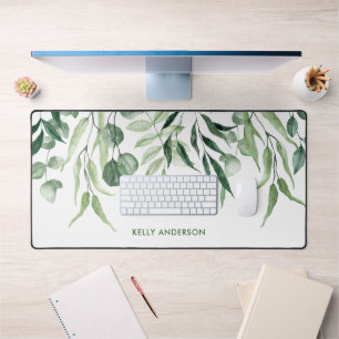 Stijlvol Monogram Groene Bloemen Waterverf bloemsc Bureaumat
