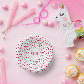 Stijlvol monogram groots, eenvoudig hart papieren kommen (Feest)