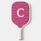 Stijlvol monogram hartpatroon pickleball paddle (Achterkant)